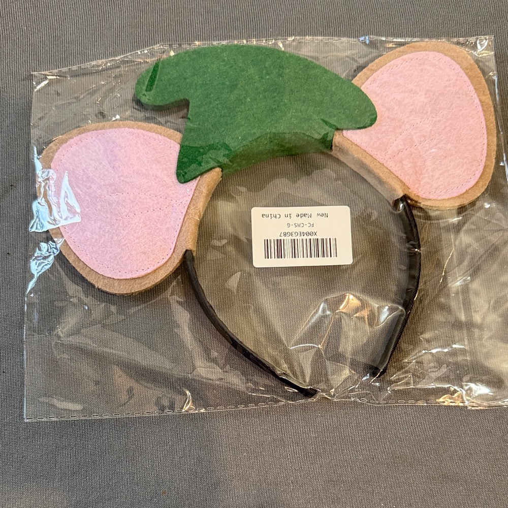 Amazon Pink and Green Felt Mouse Ears Headband